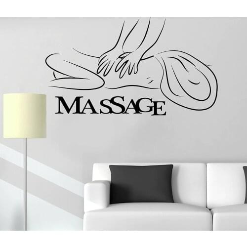 Massage Wall Decal Removable Room Decor Stickers Spa Beauty Woman Salon Sign Wallpaper Wall Tattoo Posters Sticker P299