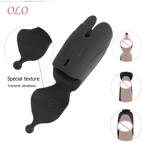 OLO Male Penis Vibrator Glans Stimulate Massager Penis Trainer Male Masturbator Sex Toys for Men Delay Lasting Stamina Trainer
