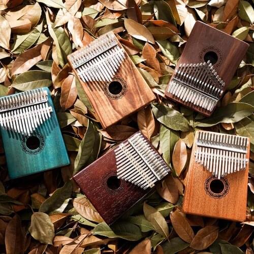 HLuru C Box Thumb piano 17 keys notes tone Kalinbachen Kalimba Portable Musical instrument Vibraphone Xylophone Walnut Mahogany