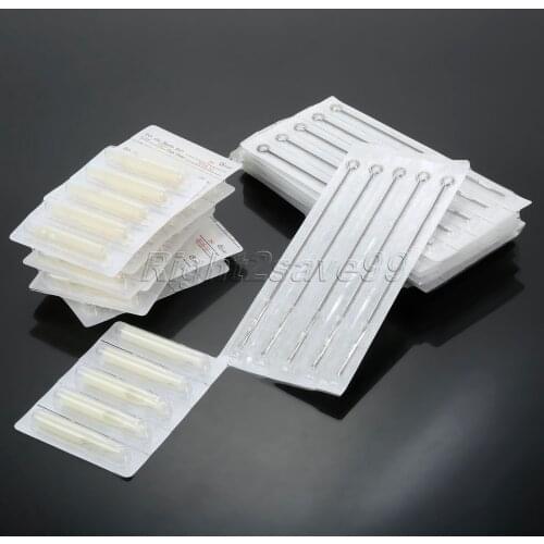 7M1+7FT 50 Pcs Tattoo Needles + 50Pcs Tips Makeup Disposable Sterile Kits Mixed 100PCS Medical Grade High Quality Individual
