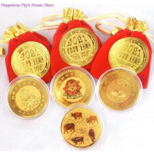 2021 Year Of The Ox Commemorative Coin Lucky China Souvenir Collectible Coin