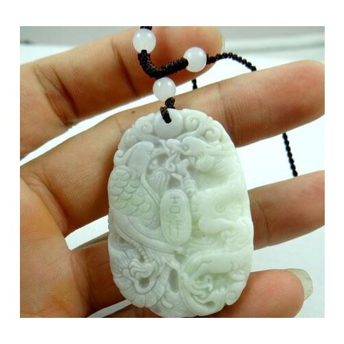 Natural stone Quartz Crystal hand-carved statue of Dragon Phoenix amulet pendant for diy Jewelry Making necklace Accessories