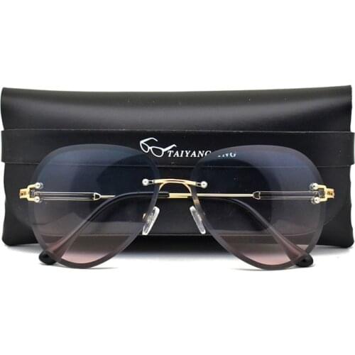 Fashion Designer Sunglasses Women 2021 Rimless Vintage Glasses Classic Pilot Frame Sun Glasses Shades For Womens zonnebril dames