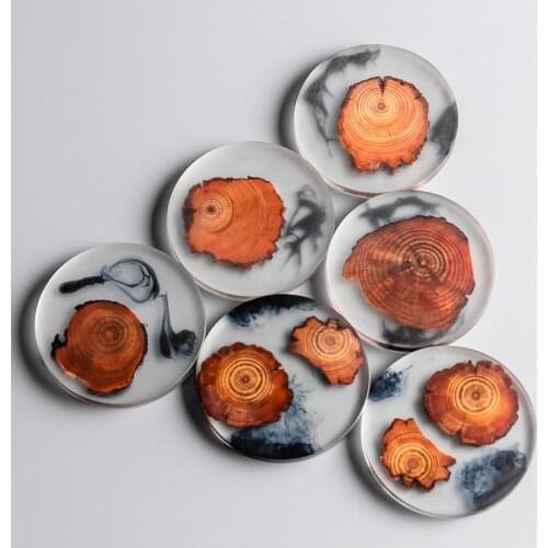 Unique Pine Resin Splicing Coaster Heat Insulation Pot Holder Round Square Coasters Coffee Drink Tea Cup Table Placemats Mug