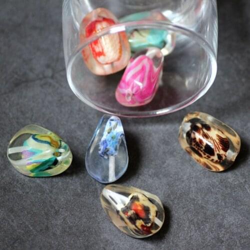 10pcs DIY manual accessories resin perforation in irregular grain broken beautiful beads earrings bracelet necklace pendant