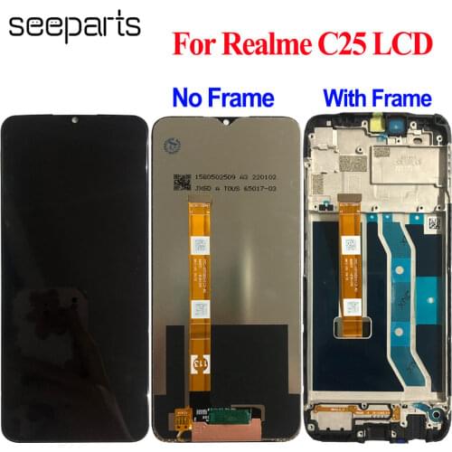 100% Tested For OPPO Realme C25 LCD Display Touch Screen Digitizer Assembly Replacement For Realme C25 Phone 6.5"