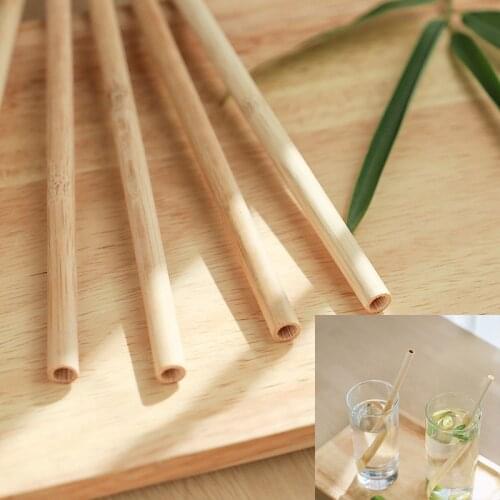 13Pcs/Set Natural Bamboo Straw Reusable Drinking Straws with Clean Brush Bar Party Juice Straws Healthy Environmental Protection