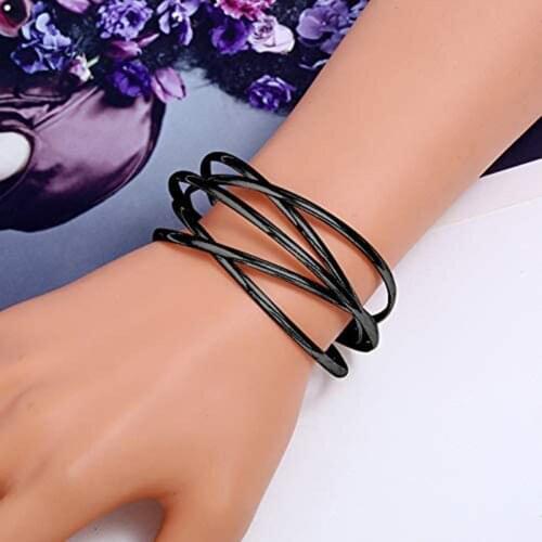 2020 New Fashion Women Multilayer Cross Bangle Bracelet Open Cuff Wrist Jewelry Decor Accessory Gift For Unisex