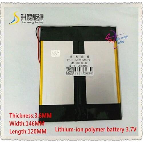 3.7V 9900mAH SD 36146120 Polymer lithium ion / Li-ion battery for tablet pc,GPS,cell phone,speaker