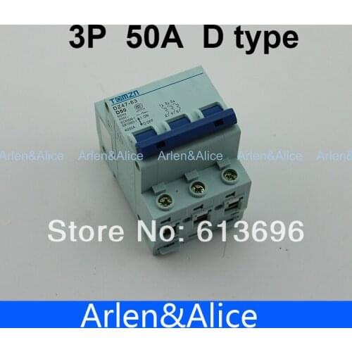 3P 50A D type 240V/415V Circuit breaker MCB 4 POLES