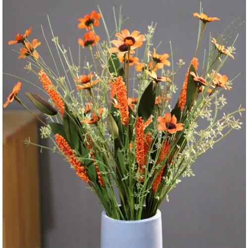 5pcs Simulation Gerbera Daisy Lavender Artificial Home Decoration Vase DIY Cake / Wedding Decoration Flower Crafts