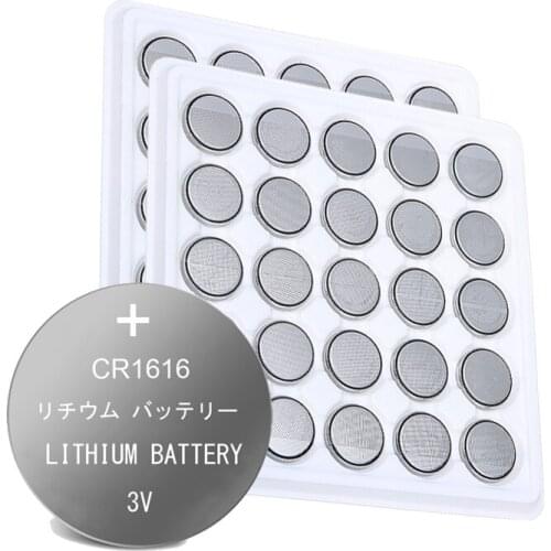 50pcs CR1616 CR 1616 3V Lithium Batteries Button Cell Coin DL1616 BR1616 ECR1616 KCR1616 5021LC L11 L28 For Toys Watch Battery