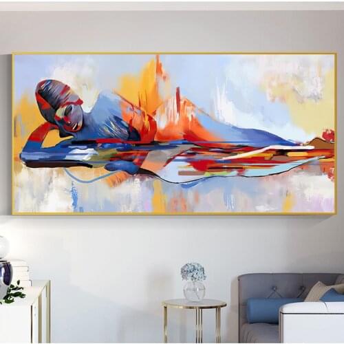 Abstract Buddha Lord Oil Painting on Canvas Poster and Print Religious Wall Art Picture for Living Room Cuadros Home Decoration