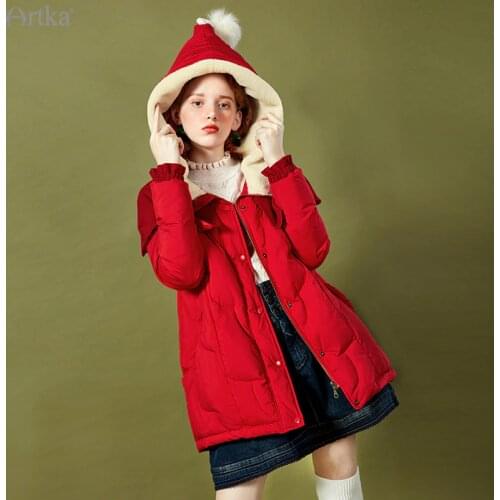 Женские красные куртки Artka China At AliExpress