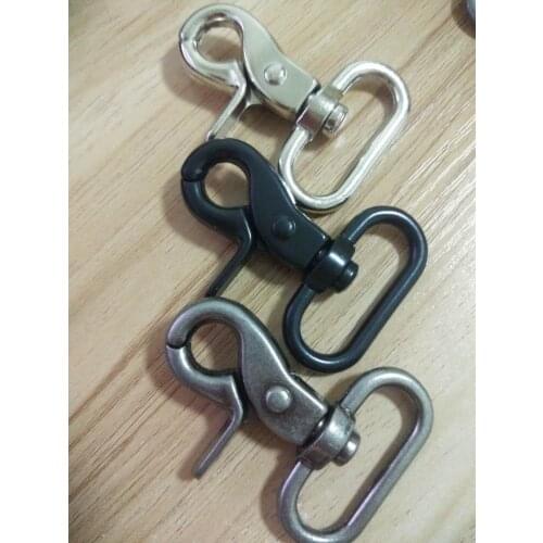 Free shipping 5pcs metal swivel clips snap hook spring trigger for 32mm webbing for bags dogs garment silver/light black/black