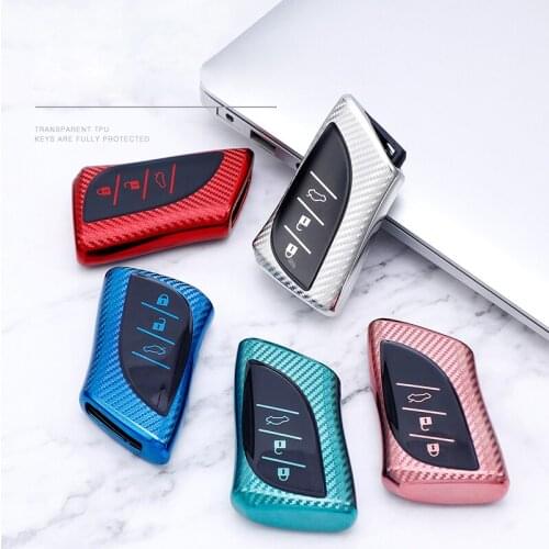 TPU Carbon Fiber Pattern Car Key Case For Lexus ES RX NX CT IS LX LS Car Accessories Remote Key Car Ctyling Auto Products New