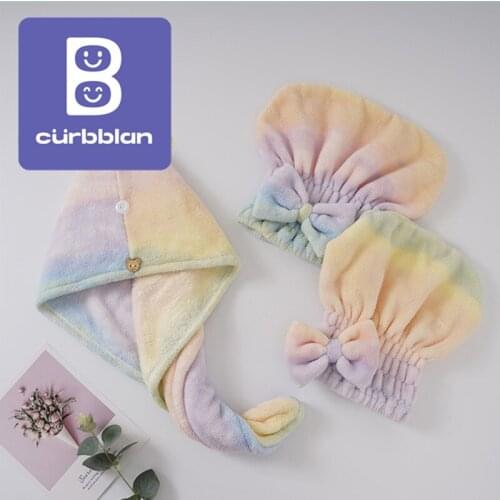 Curbblan Rainbow Print Towels Hair Dry Towel Bathroom Skin-Friendly Quick Dry Hair Drying Cap Highly Water Absorption For Home