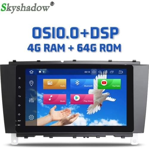 DSP IPS Android 10.0 Octa 8 Core 4GB + 64GB Car DVD Player RDS Radio GPS Map Bluetooth Wifi For Benz W203 W209 W219 2004 - 2011