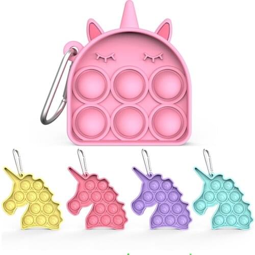 Fidget Toys Mini Unicorn Pineapple Toy Keychain Creative Decompress The Key Chain Kid Autism Special Needs Fidget Toys