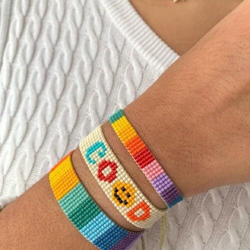 Go2boho Boho Summer Miyuki Bracelet Set Gift Jewelry Rainbow Beaded Bracelets Women Jewellery Wide Pulseras Beach Accessories