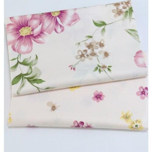 Korean printing cotton twill fabric bed linen floral flower garden four sets of cotton fabric curtains