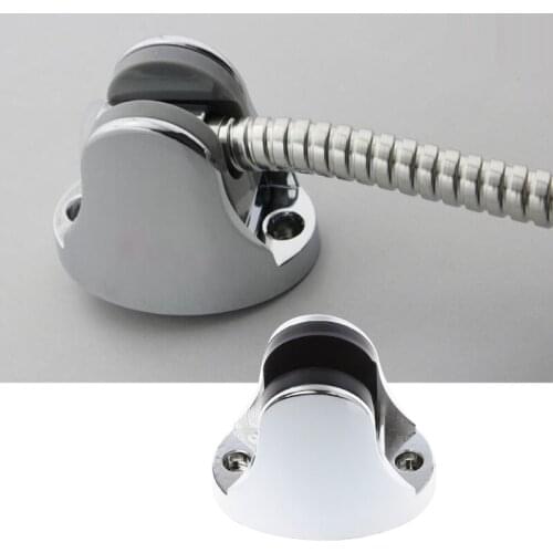 Chrome Bathroom Shower Base Holder Adjustable Hose Wall Mount Head Stand Bracket