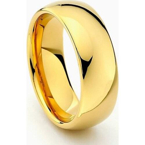 Wholesale 6mm Wide Gold Color Tungsten Carbide Rings for Men Women Wedding Band High Polish Comfort Fit Size 6-14 5pcs per Lot