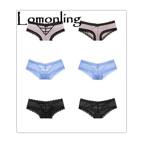 Lomonling 2019 Direct Selling New Panties Panties Thong Europe And The Lace Underwear Mesh Yarn Sweet Low-cut Hollow Ladies