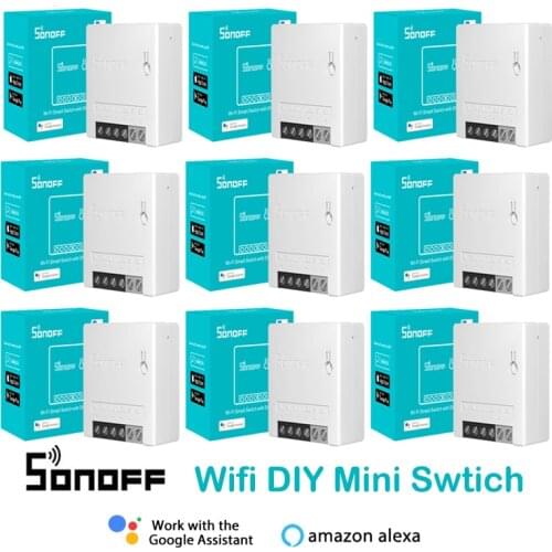 10pcs SONOFF MINIR2 Wifi Mini Switch Timer Wireless Switches Smart Home Automation Compatible with eWelink Alexa Google Home