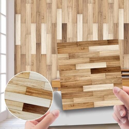 Wood Grain Wall Stickers Tiles Sticker Self Adhesive Waterproof PVC Kitchen Bathroom Floors Stairs 3D Vinyl Film Decal Removable
