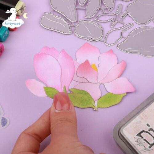 Bunnymoon New Two Flowers Metal Cutting Dies Stencils for DIY Scrapbooking/photo Album stamps Decorative Embossing DIY Paper