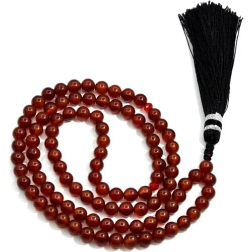 Wholesale Muslim Taisbyha agate 99/100 rosary 8mm Dark Red agate ball Wire tassel counter Crimson agate 99 beads Free Shipping