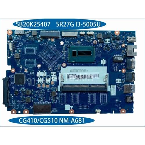 Original FRU 5B20K25407 for Lenovo IdeaPad 100-15IBD Laptop Motherboard CG410/CG510 NM-A681 SR27G I3-5005U DDR3L 100% Tested