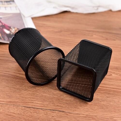 Black Metal Mesh Pen Stand Pencil Stationery Holder Desk Organizer Stand for Pens Office Storage Accessories