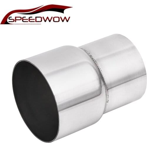 SPEEDWOW Stainless Steel Exhaust Reducer Connector Pipe Car Exhaust Muffler Pipe Connector Adapter Car Accessories