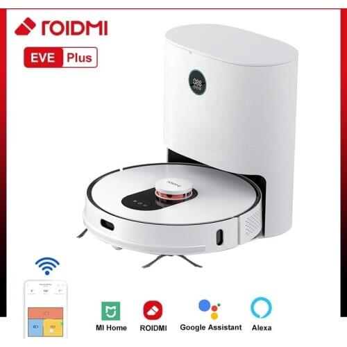 ROIDMI EVE Plus Dust Collection Robot Vacuum Cleaner Support Google Assistant Alexa Mi Home APP Control Mop Cleaner Smart Home