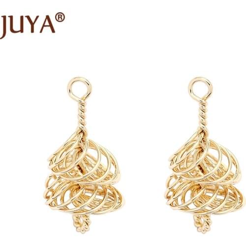 Cute Pinecone Earrings Pendants New Style Twisted Copper Wire Charms Pendant For Girls DIY Jewelry Accessories Supplies
