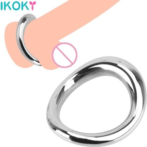Delay Ejaculation Adult Products Cock Ring Stainless Steel Sex Toys for Men Penis Bondage Lock Metal Scrotum Stretcher