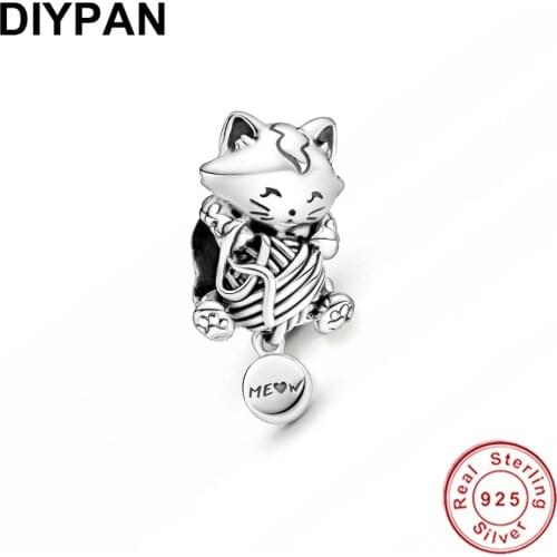 Fit Original Pandora Charms Bracelet 925 Sterling Silver Charms With Purple Clear Zircon Beads Women DIY Jewelry Berloque