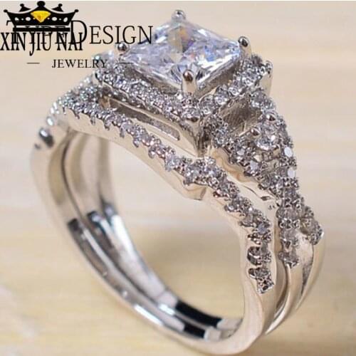 Womens creative zircon ring Fashion Jewelry Rings for Women Hollowed Big Square CZ stone Shinning Anillos Mujer Engagement Ring