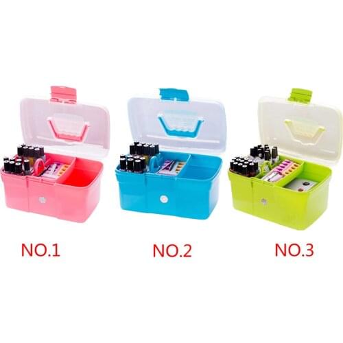 1PCS Plastic Scissors Makeup Organizer Jewelry Nail Polish Pen Container Manicure Tool Case Hand-held Desktop Storage Box
