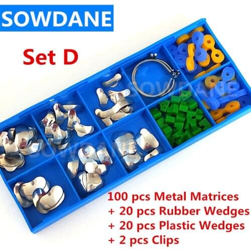 100Pcs/Set Dental Orthodontic Sectional Contoured Matrices Matrix Dental Plastic Wedge Rubber Wedges Ortho Matrice Material