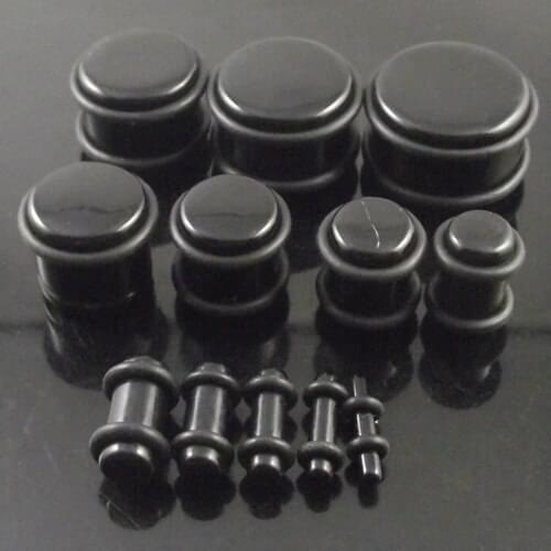 240pcs Free Shipping Black Ear Expander Fashion Spiral Ear Flesh Tunnel Earring Doule O-Rings 12 sizes Set Ear Plugs