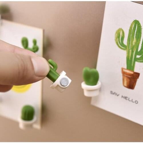 6pcs/set Cactus Fridge Sticker Cute Mini Succulent Plant Magnets Fridge Sticker Message Picture Home Tools #s1107