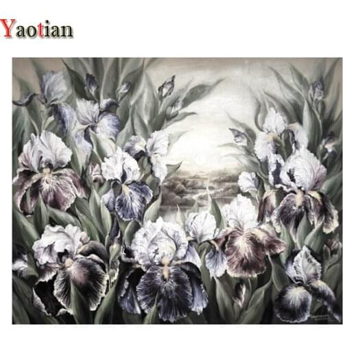 DIY 5D Diamond Painting Full Square Round Drill Sunrise Irises Painting Resin Embroidery Diy Diamond Mosaic Cross Stitch New