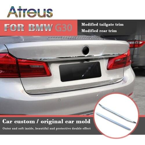 Atreus For 2018 5-Series BMW G30 5 Series Tail Door Trim Trunk Rubbing Strips Stickers Car Styling Accessories