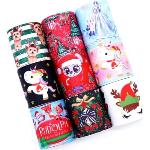 Free shipping 50 yard cartoon printed grosgrain ribbon 32176