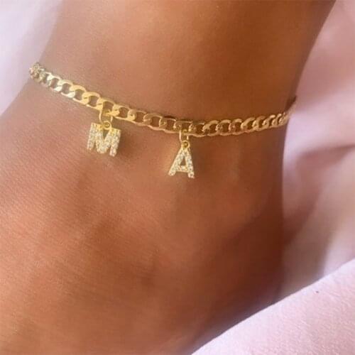 Custom Name Letter Anklets For Women Personalized Stainless Steel Gold Foot Chain Female Bohemian Anklet Bracelet Jewelry Gift