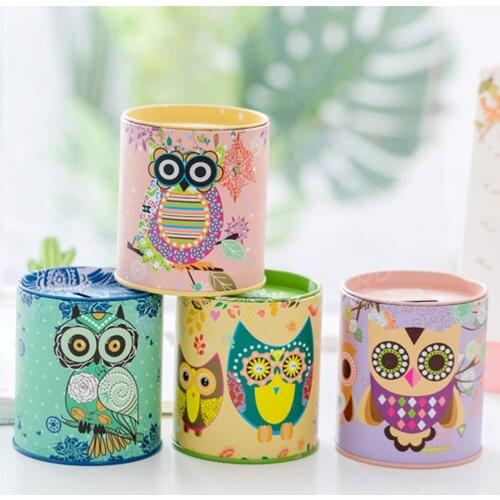 Cylinder Piggy Bank Owl Retro Creative Money Box Reward Penholder Kids Birthday Gift Piggy Bank Coin Bank Money Saving Box