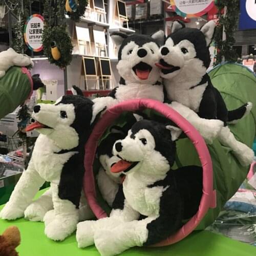Fancytrader Pop Anime Husky Dog Plush Toy 50cm Simulated Stuffed Kawaii Animals Puppy Dogs Doll 2 Models